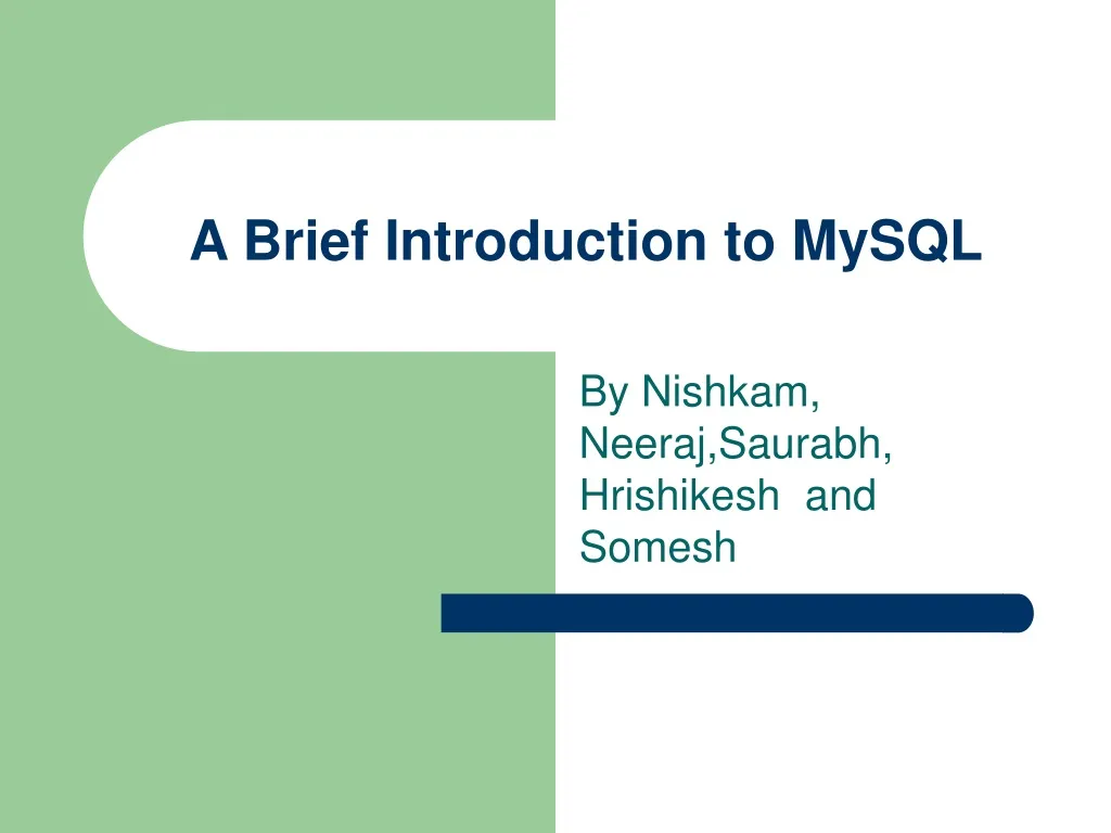 a brief introduction to mysql