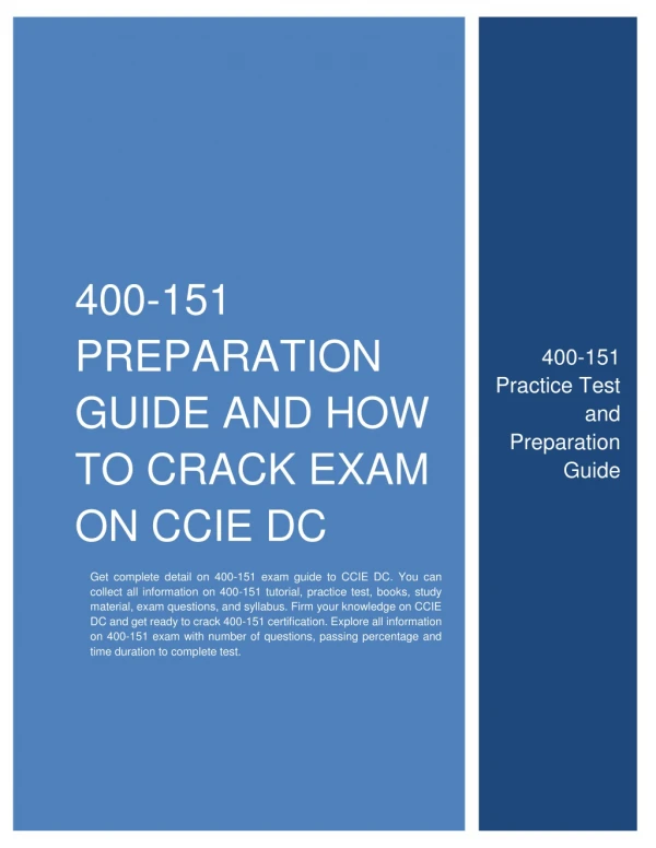400-151 PREPARATION GUIDE AND HOW TO CRACK EXAM ON CCIE DC