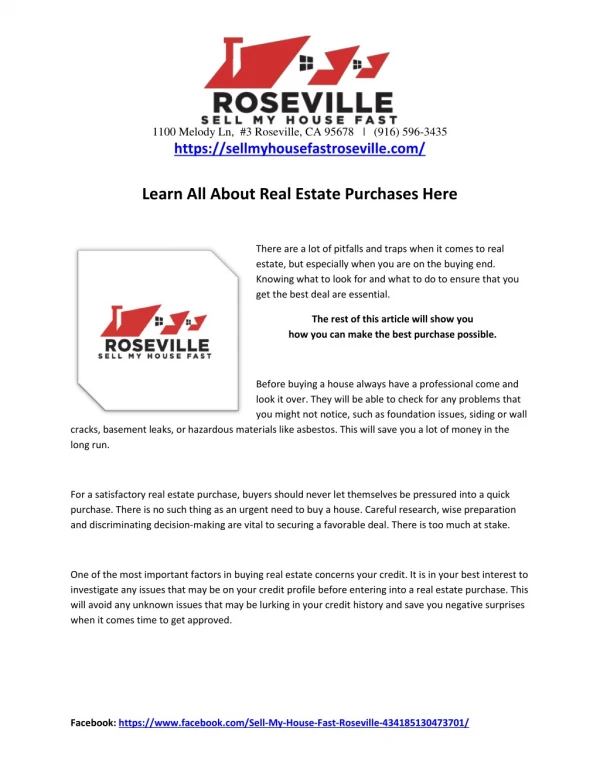 Sell My House Fast Roseville
