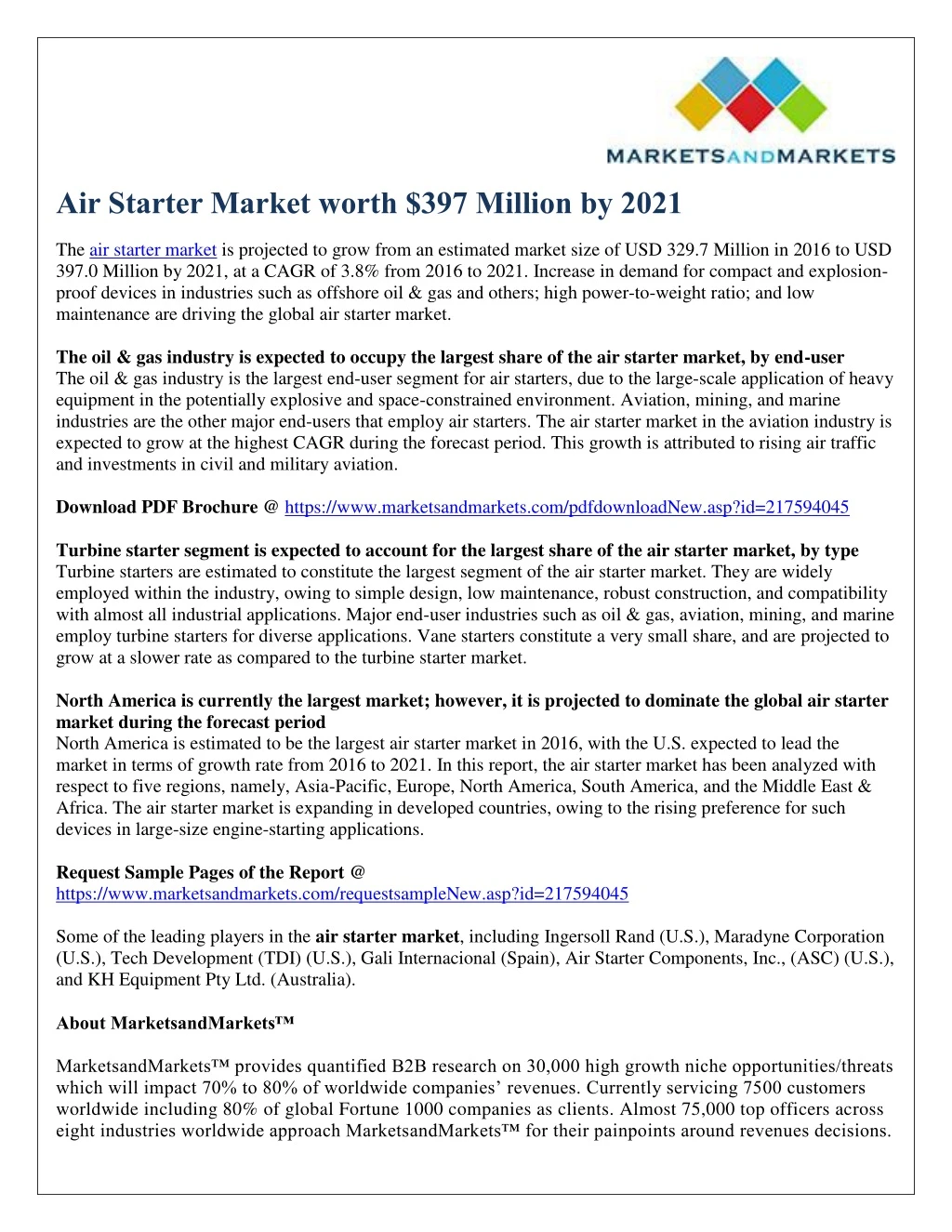 air starter market worth 397 million by 2021