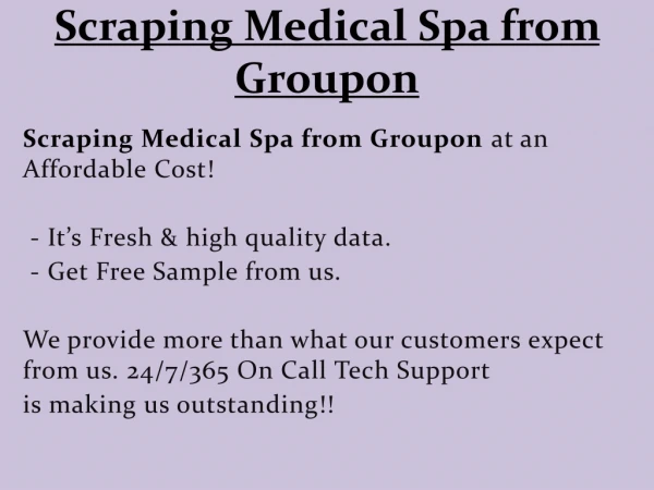scraping medical spa from groupon