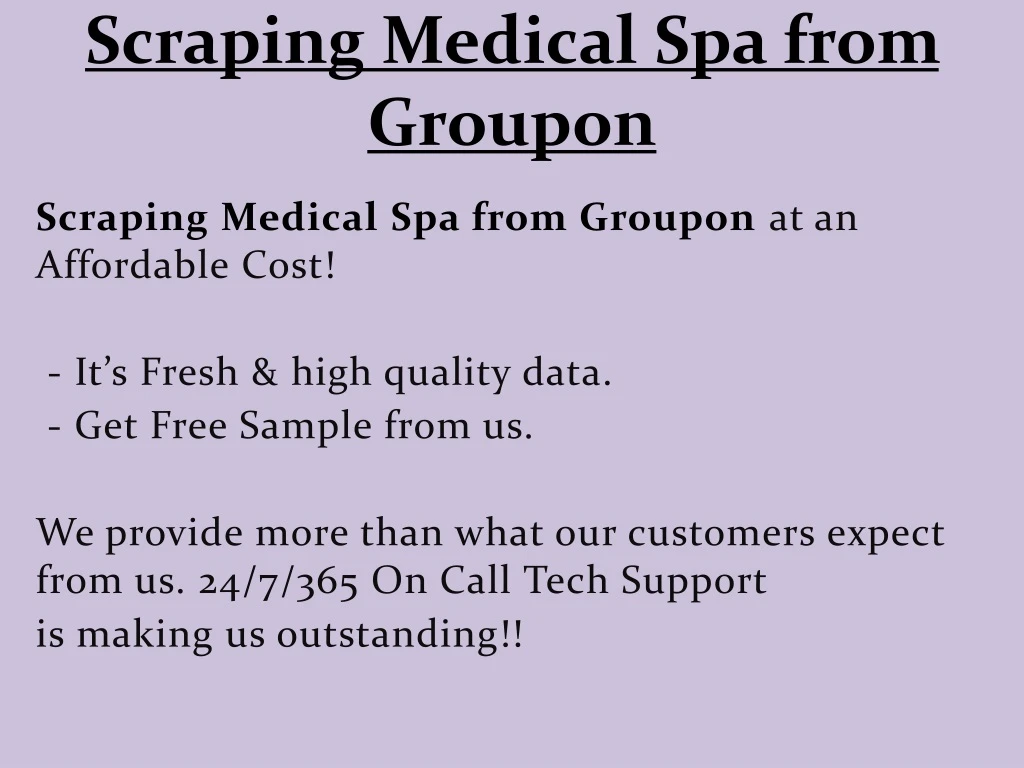 scraping medical spa from groupon