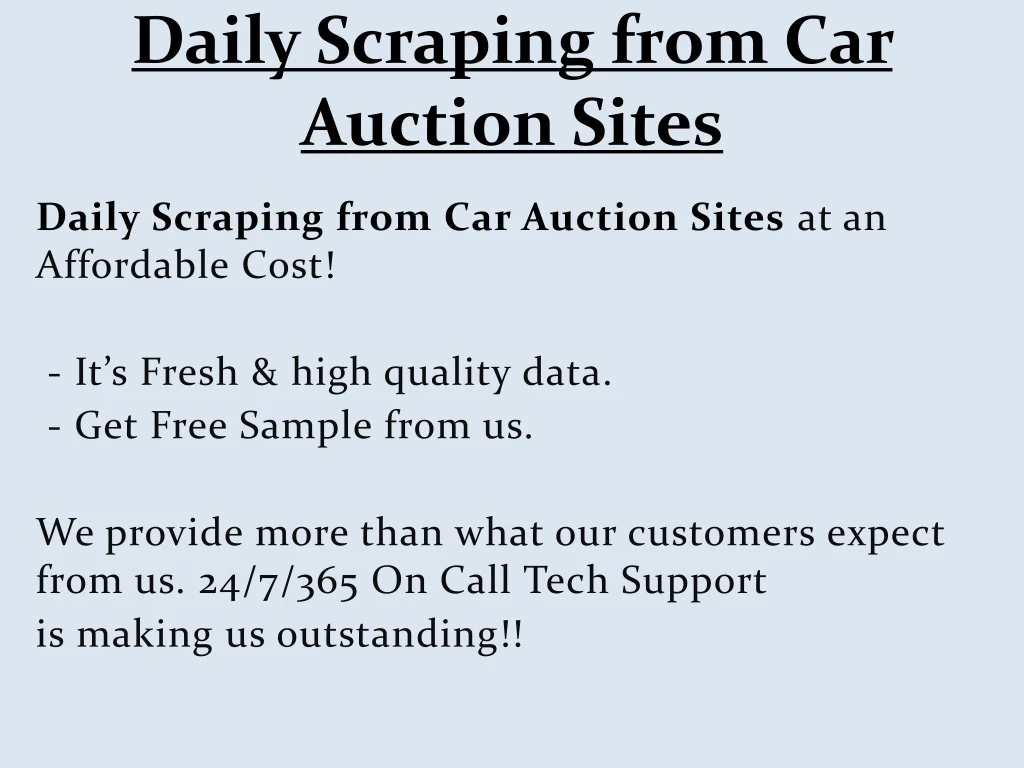 daily scraping from car auction sites