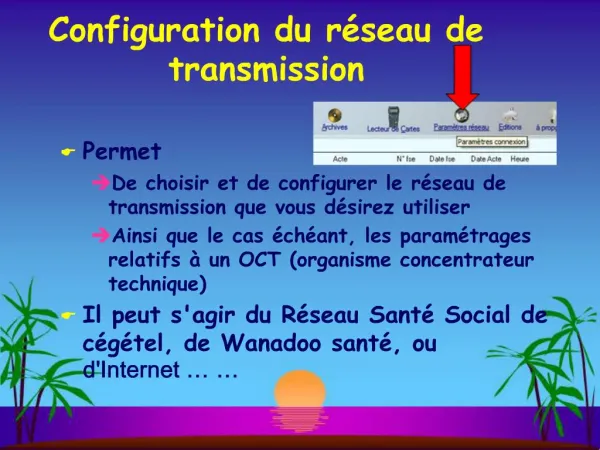 Configuration du r seau de transmission