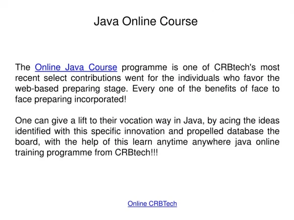 Best Java Online Course with 100% Job Guarantee