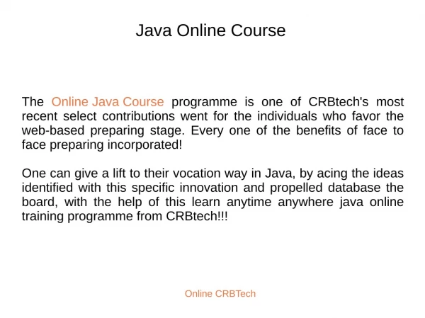Best Java Online Course with 100% Job Guarantee