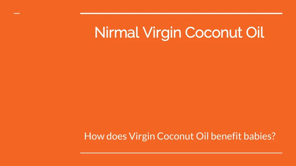 nirmal virgin coconut oil