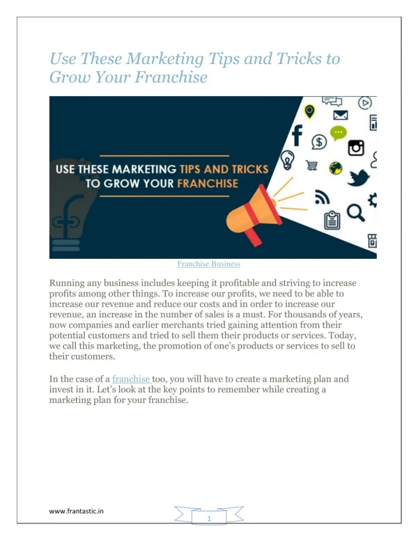 Use These Marketing Tips and Tricks to Grow Your Franchise Franchise