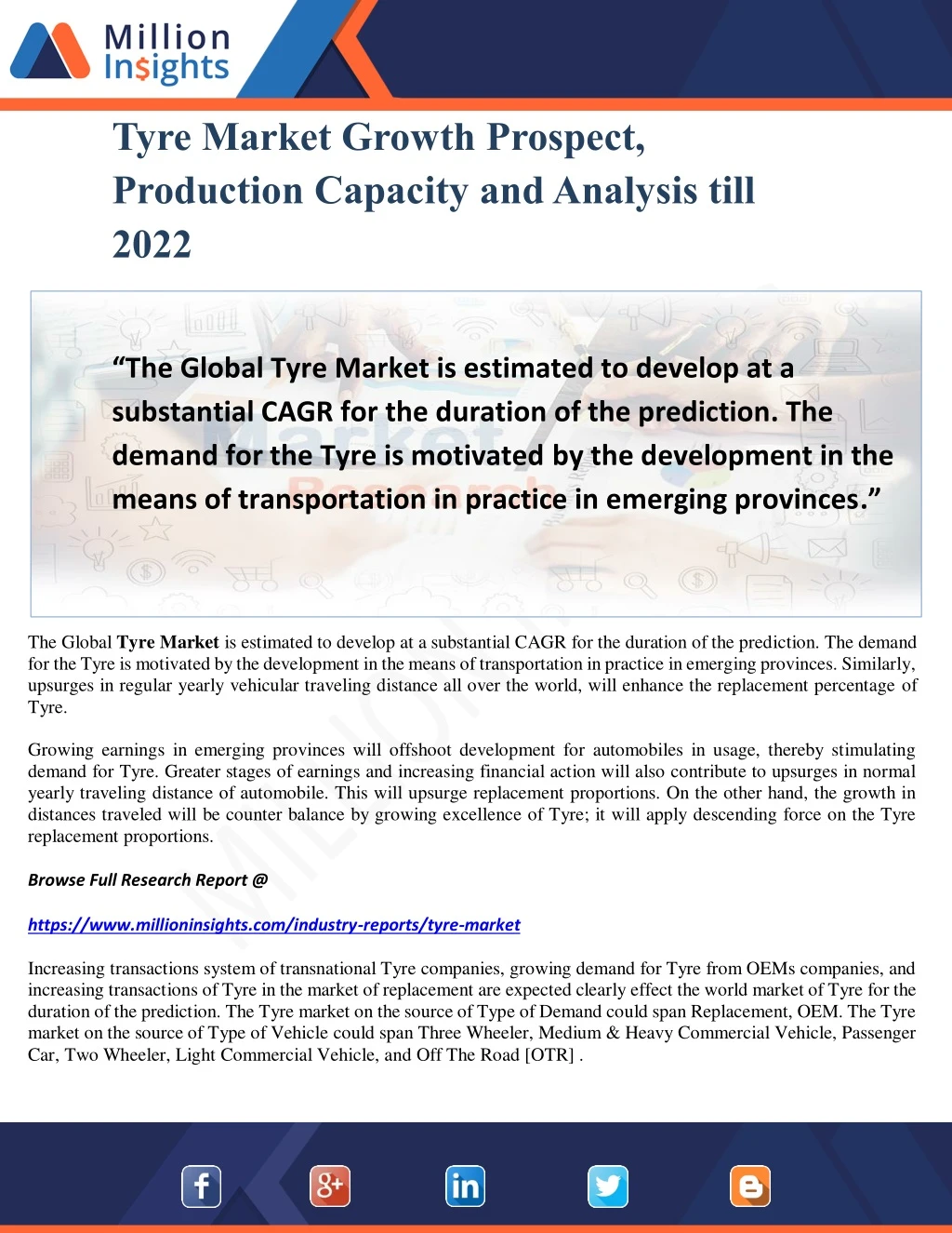 tyre market growth prospect production capacity