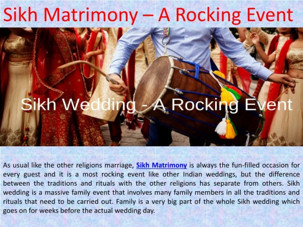 Sikh Matrimony – A Rocking Event