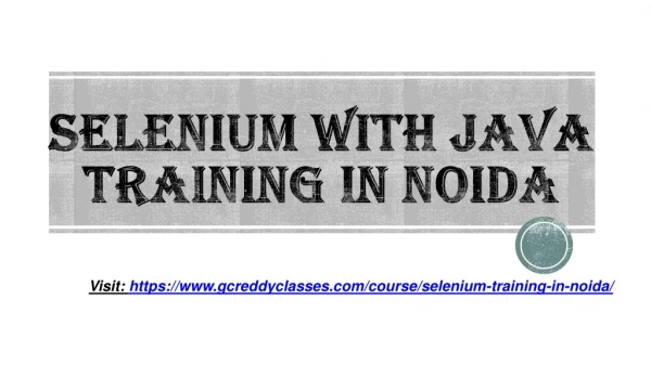 selenium with java training in noida