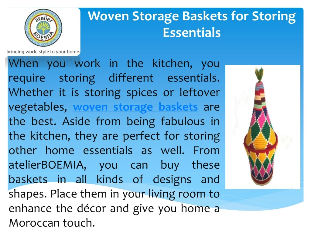 woven storage baskets for storing essentials