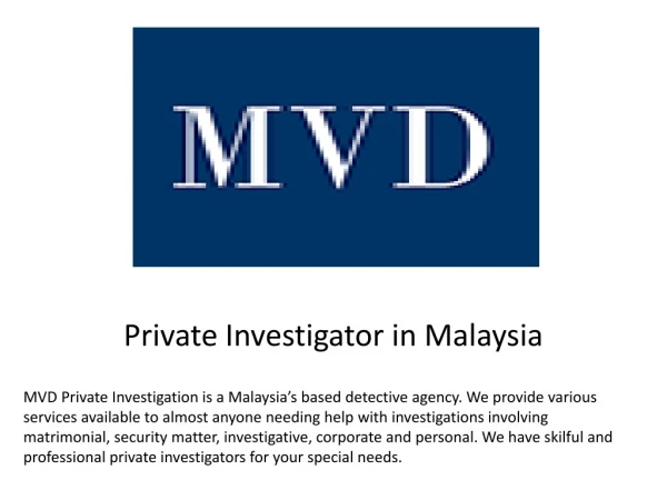 Private Investigator in Malaysia