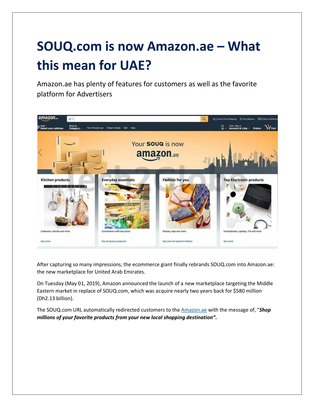 souq com is now amazon ae what this mean for uae