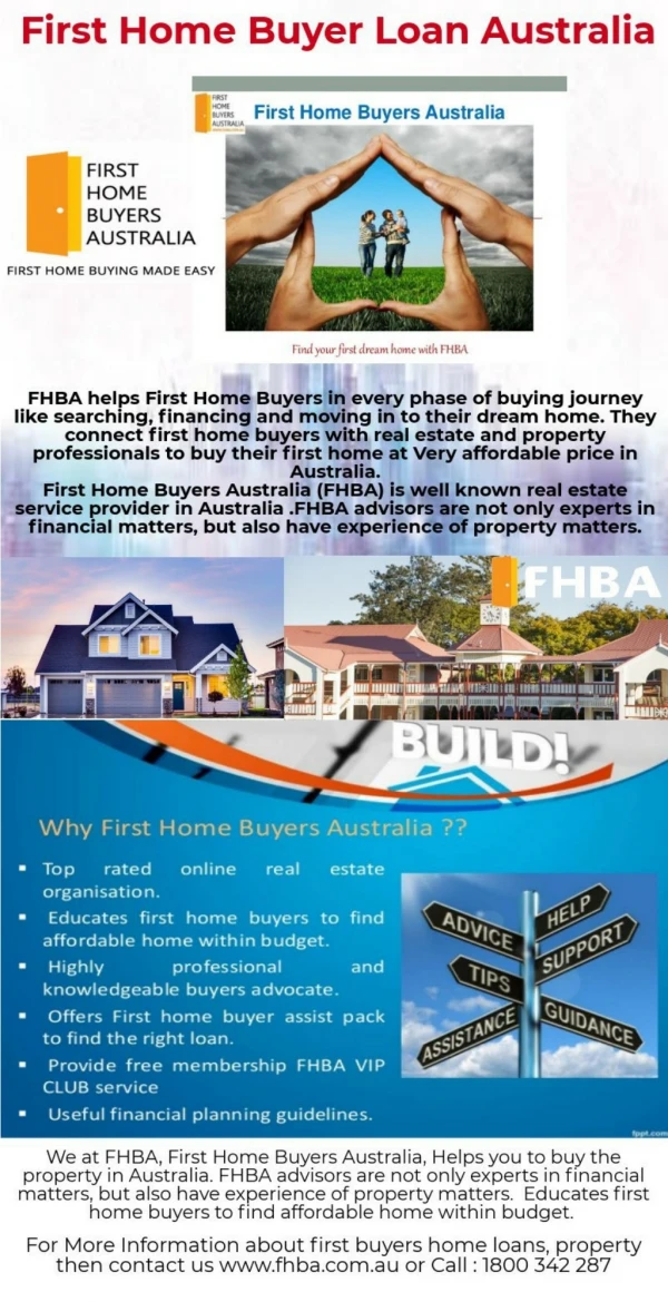 Advice for First Home Buyers Loan Australia