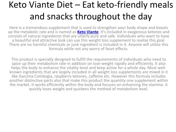 Keto Viante – Fast Acting Weight Loss! Burn Body Fat* Boost Metabolism!