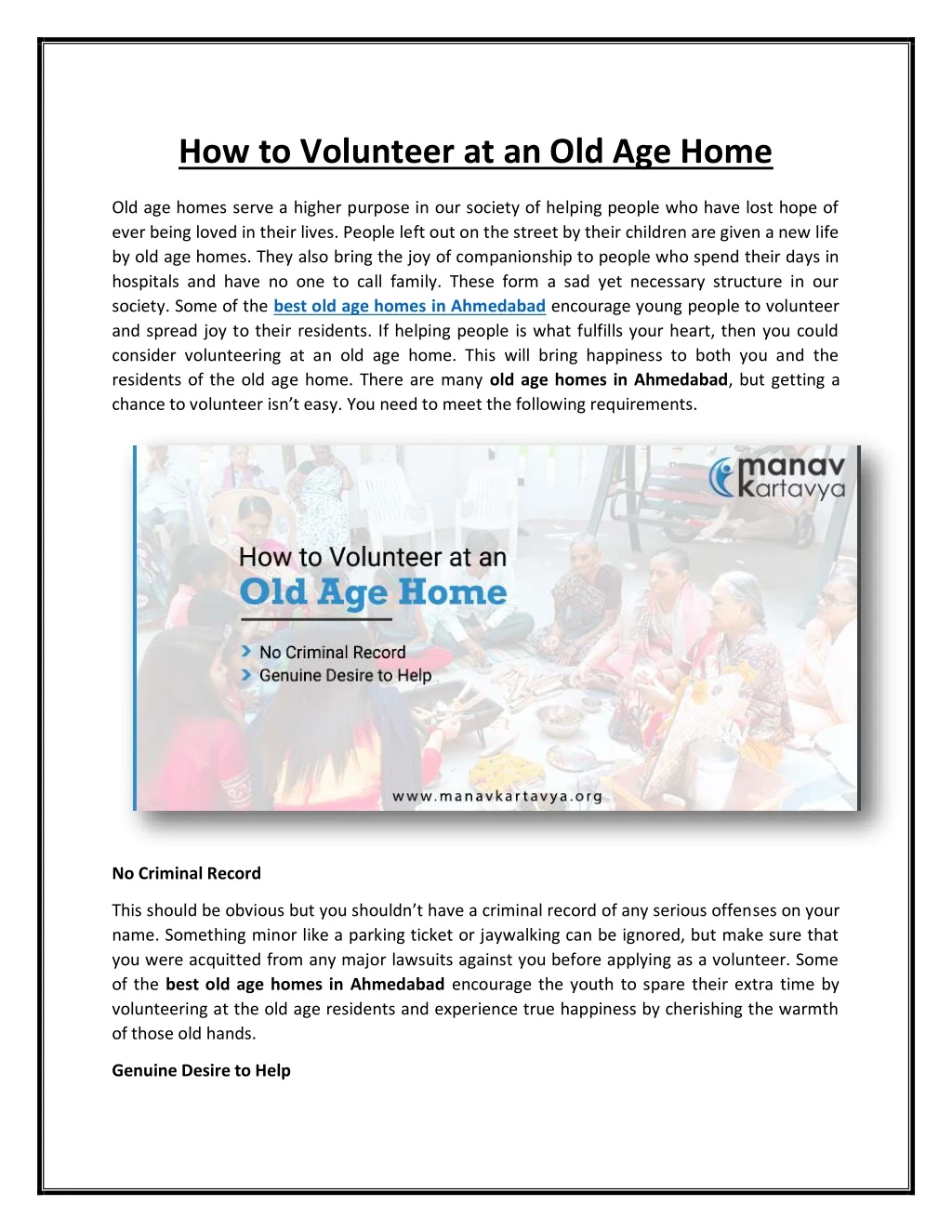 how to volunteer at an old age home