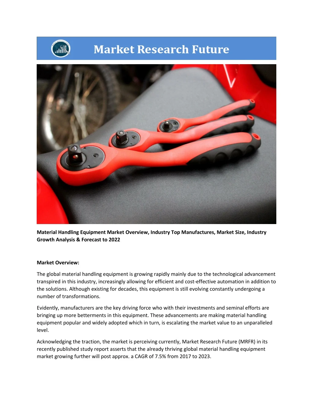 material handling equipment market overview