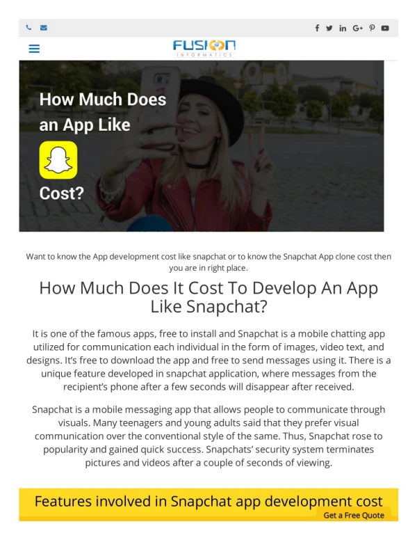 Messaging app cost like Snapchat