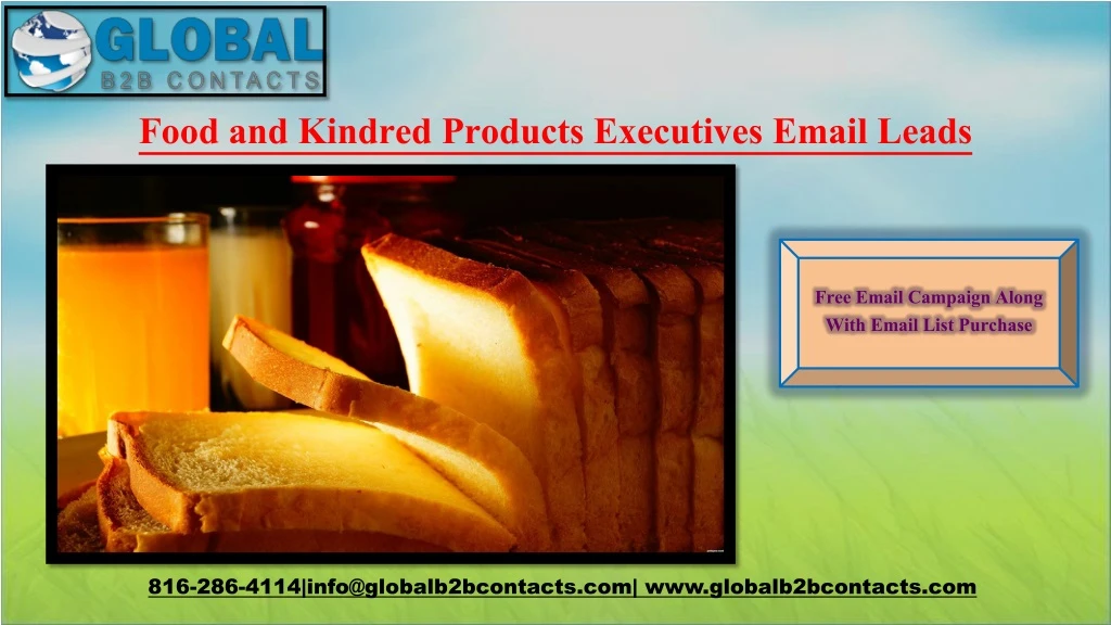 food and kindred products executives email leads