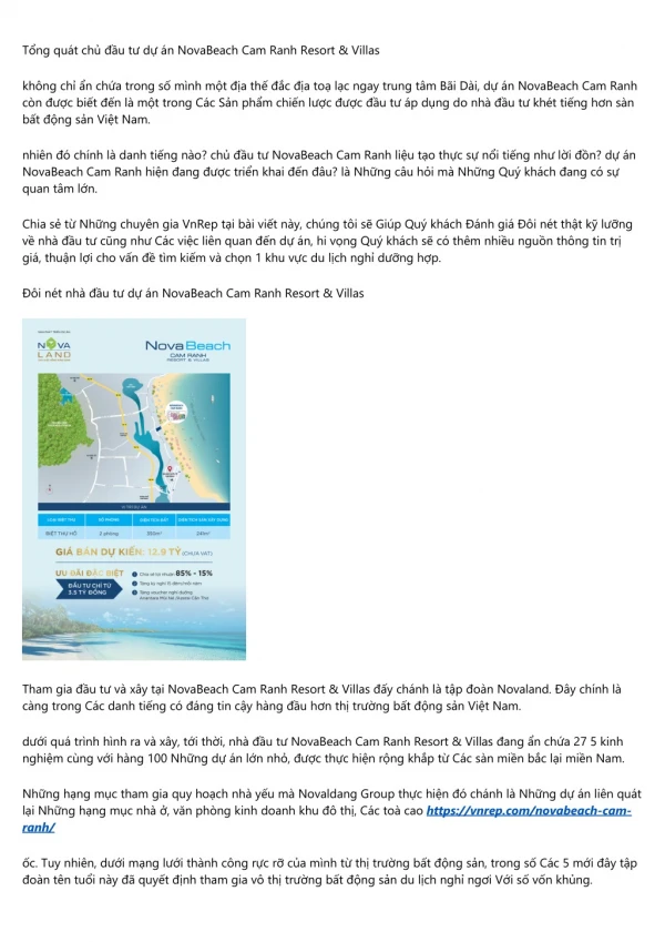 t ng qu t ch u t d n novabeach cam ranh resort