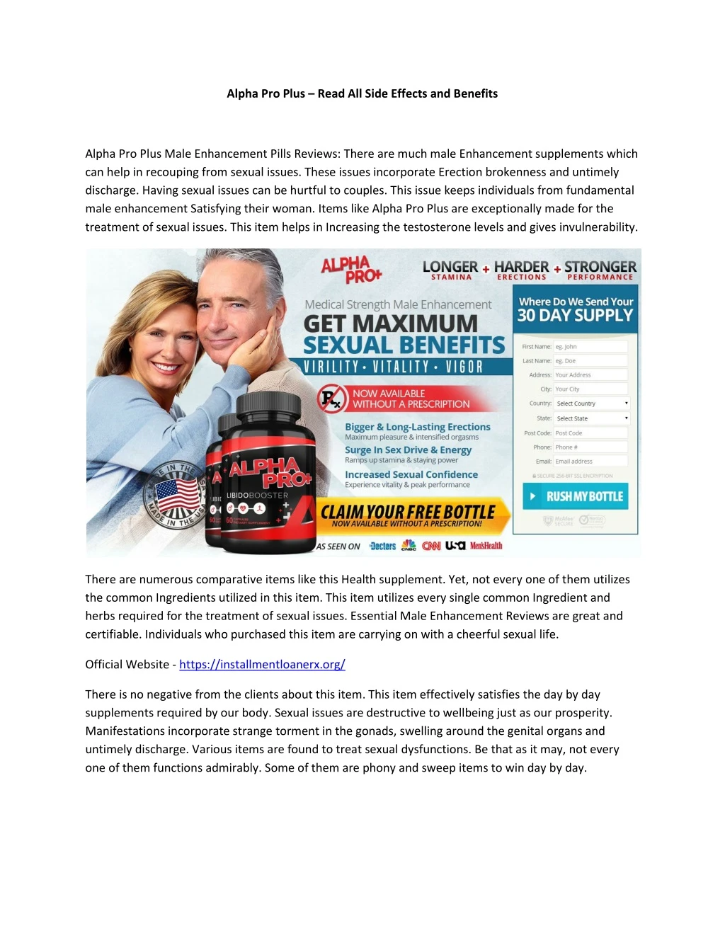 alpha pro plus read all side effects and benefits