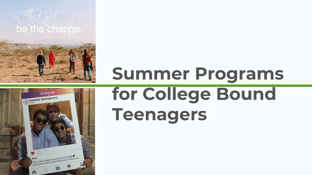 summer programs for college bound teenagers