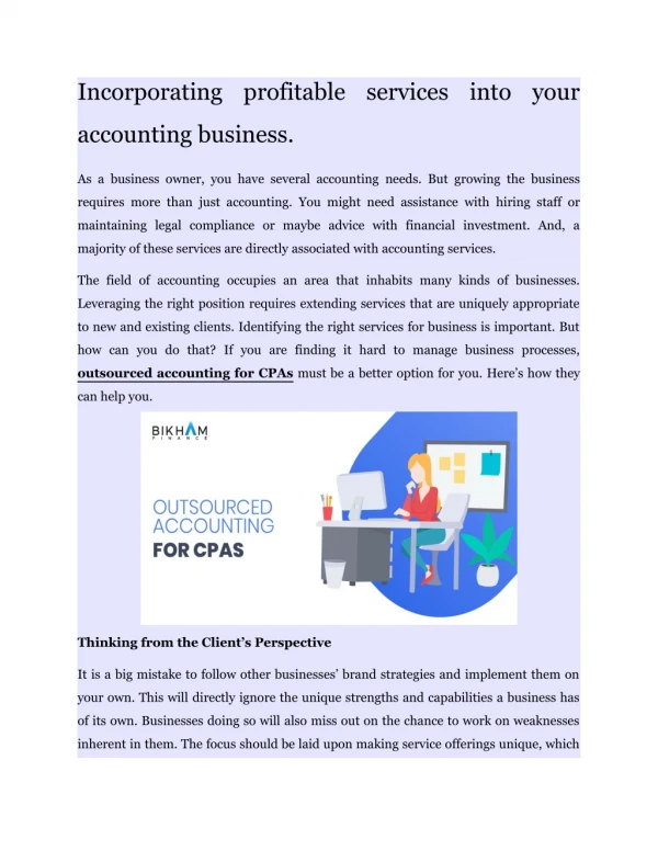 Incorporating profitable services into your accounting business