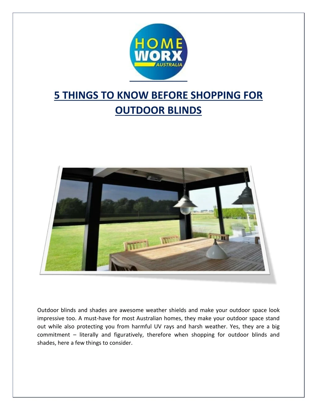 5 things to know before shopping for outdoor