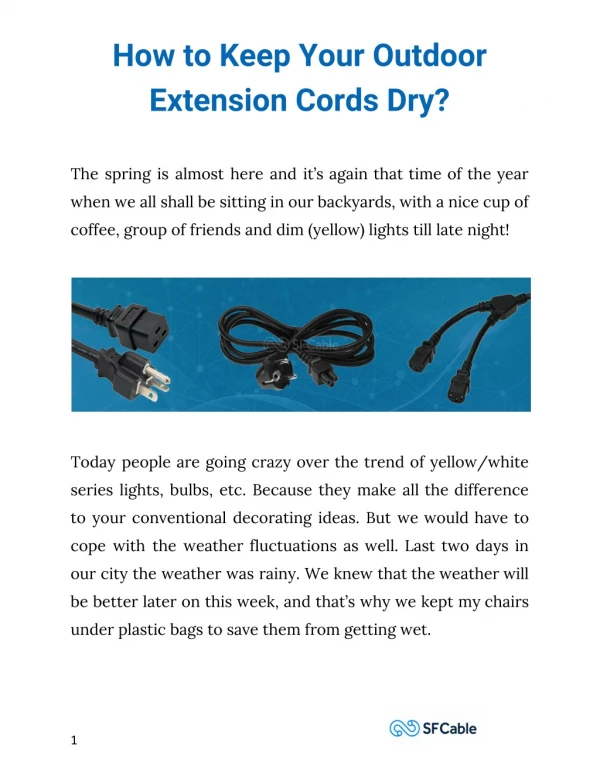 How to Keep Your Outdoor Extension Cords Dry?
