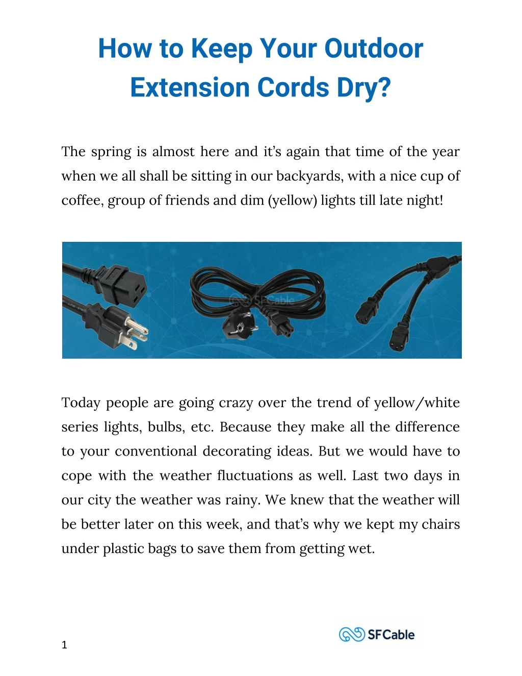 how to keep your outdoor extension cords dry