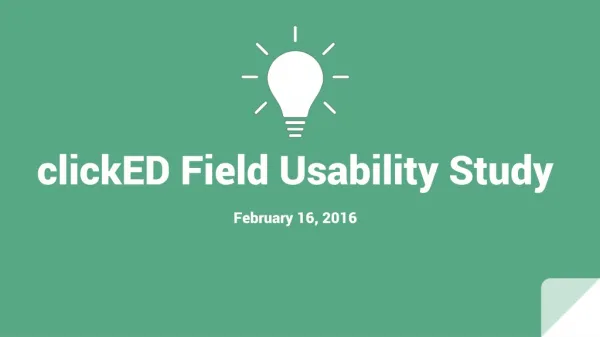 clickED Field Usability Study