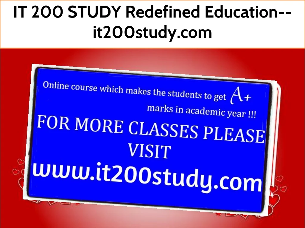 it 200 study redefined education it200study com