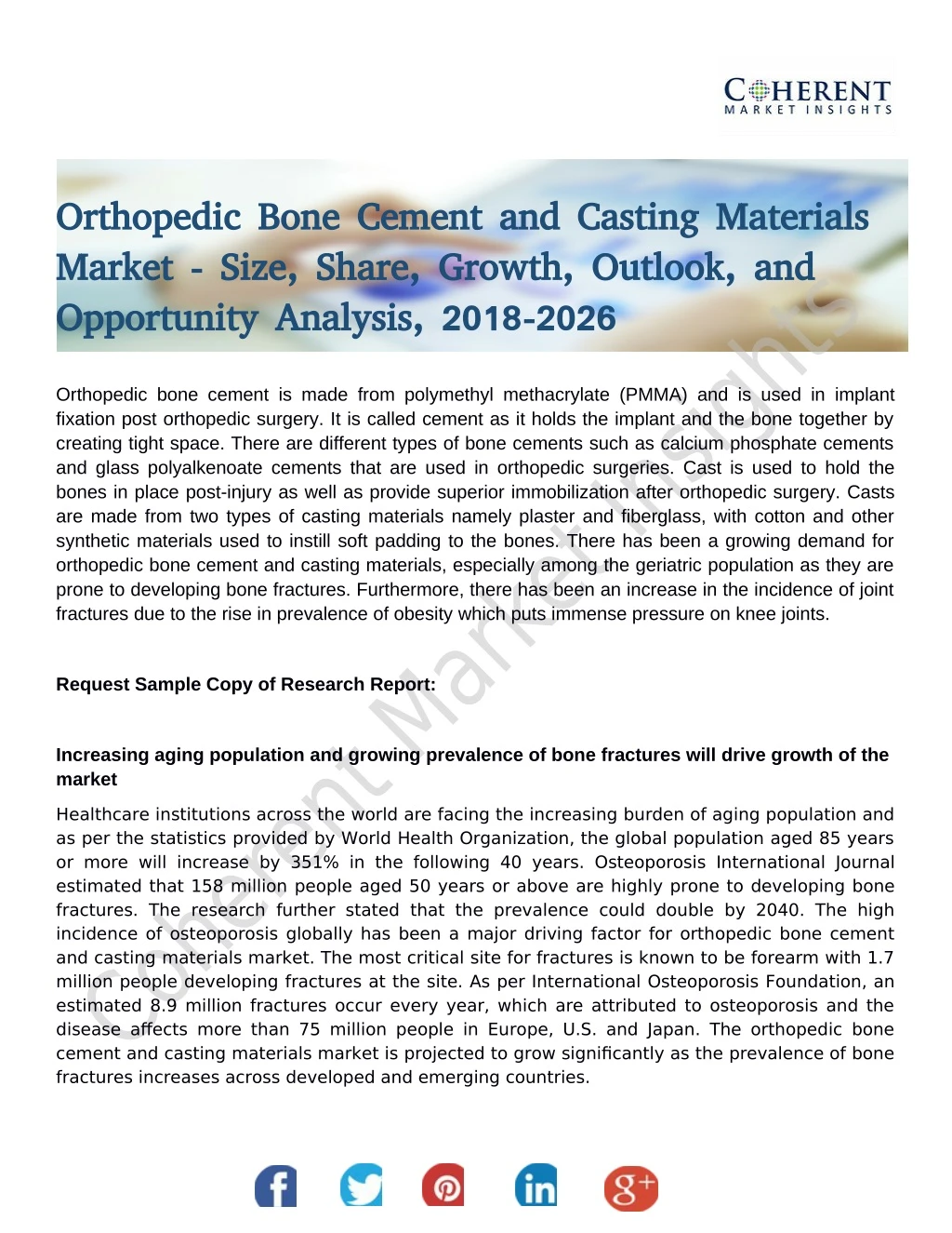 orthopedic bone cement and casting materials