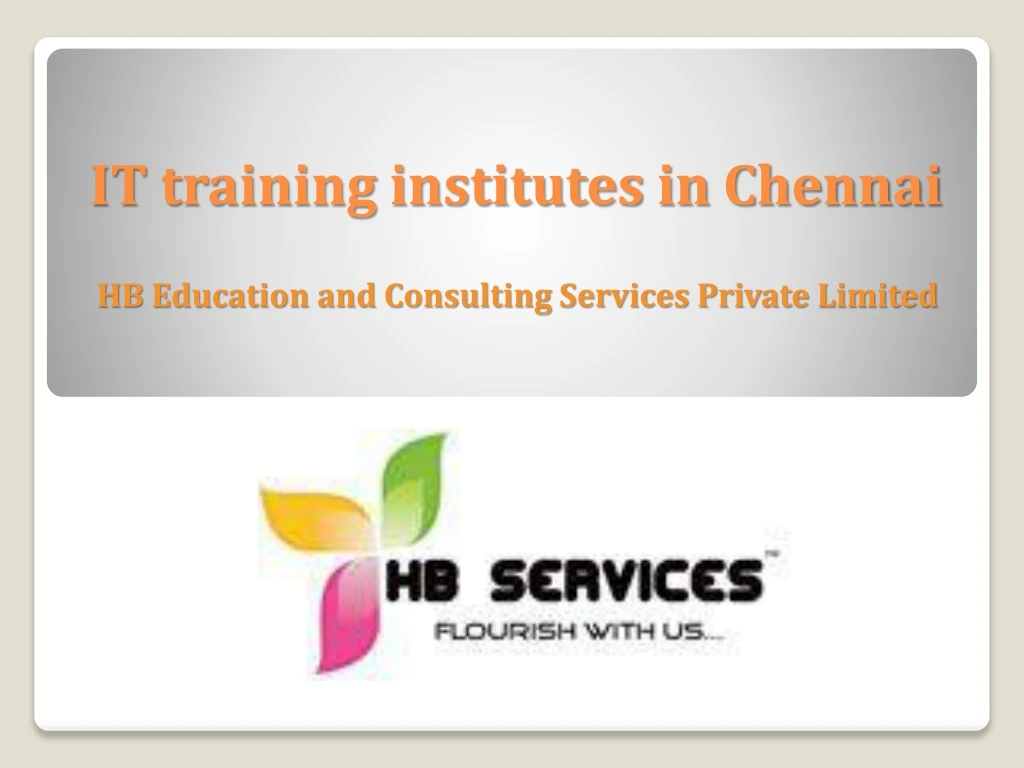 it training institutes in chennai
