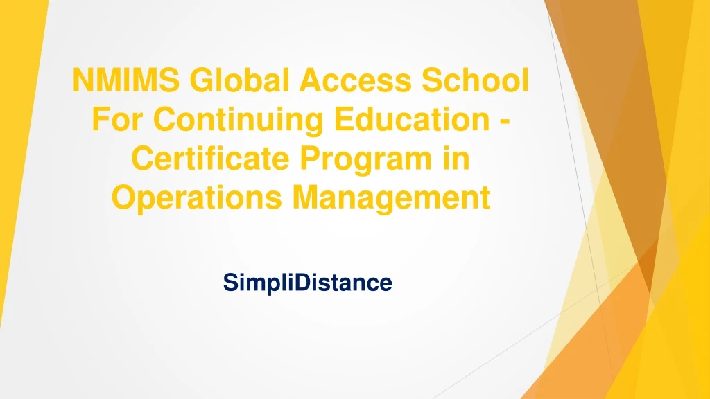 nmims global access school for continuing education certificate program in operations management