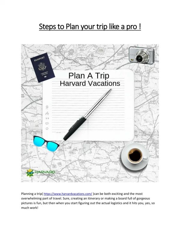 Tips to Plan your Trip Like a Pro
