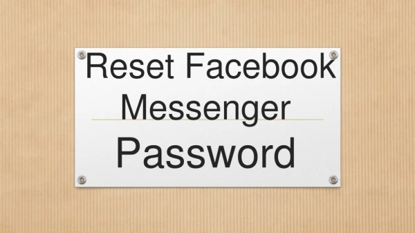 How to Reset Facebook Messenger Password