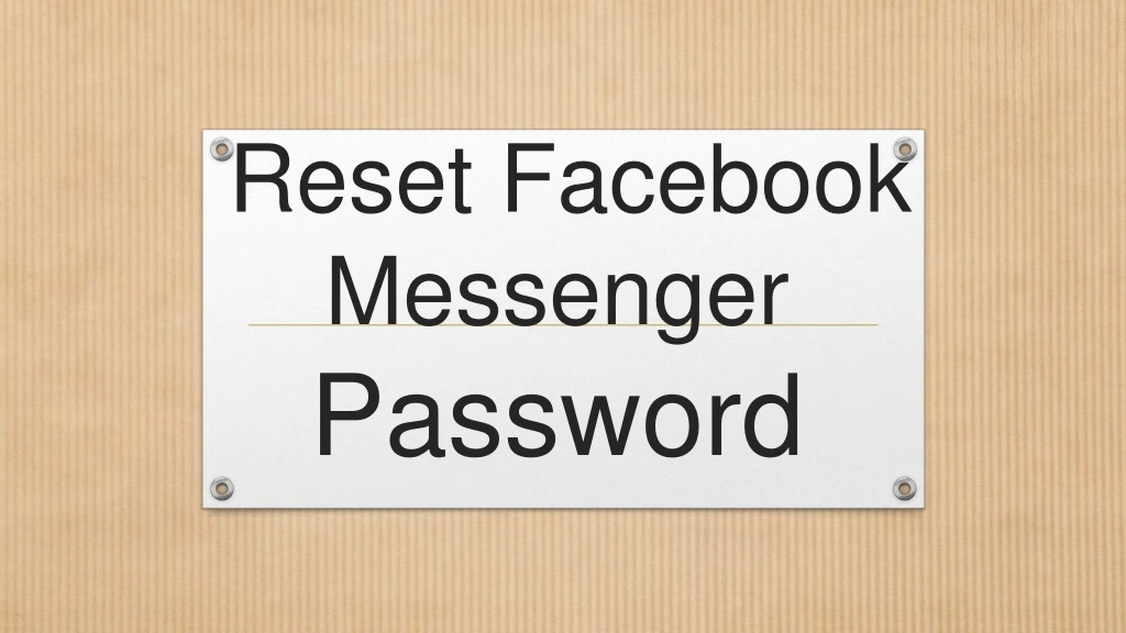 reset facebook messenger password