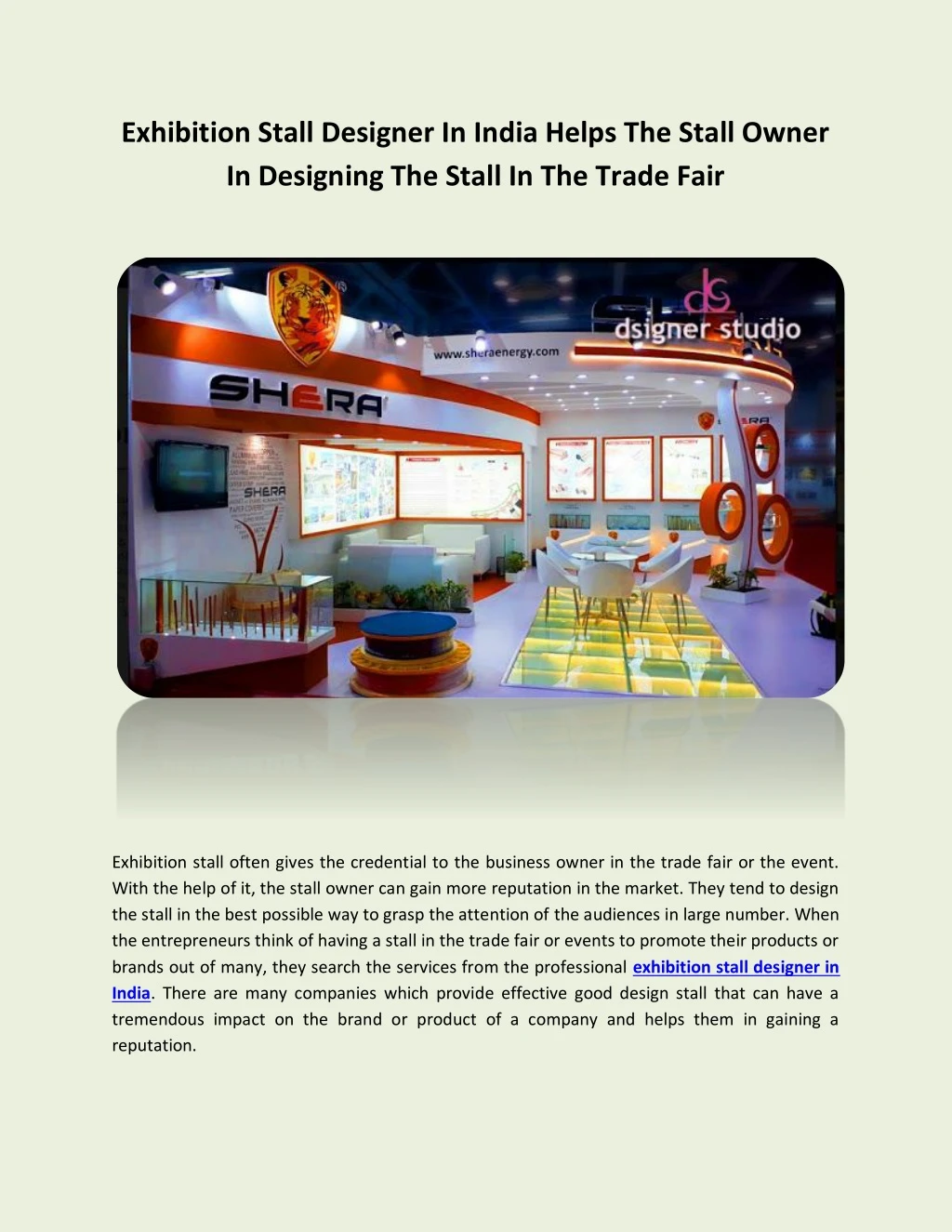 exhibition stall designer in india helps