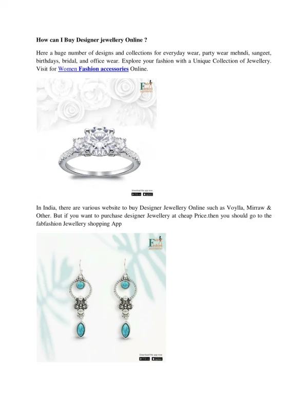 How can I Buy Designer jewellery Online?