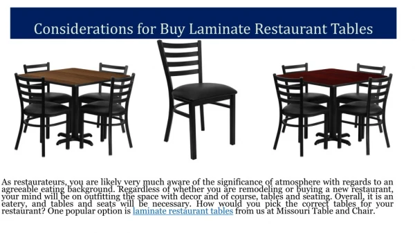 Considerations for Buy Laminate Restaurant Tables
