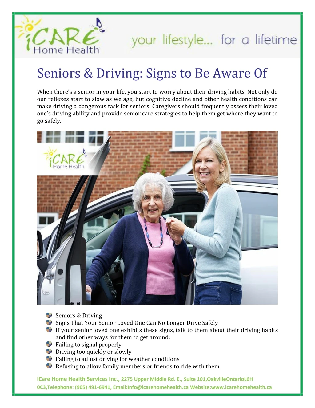 seniors driving signs to be aware of
