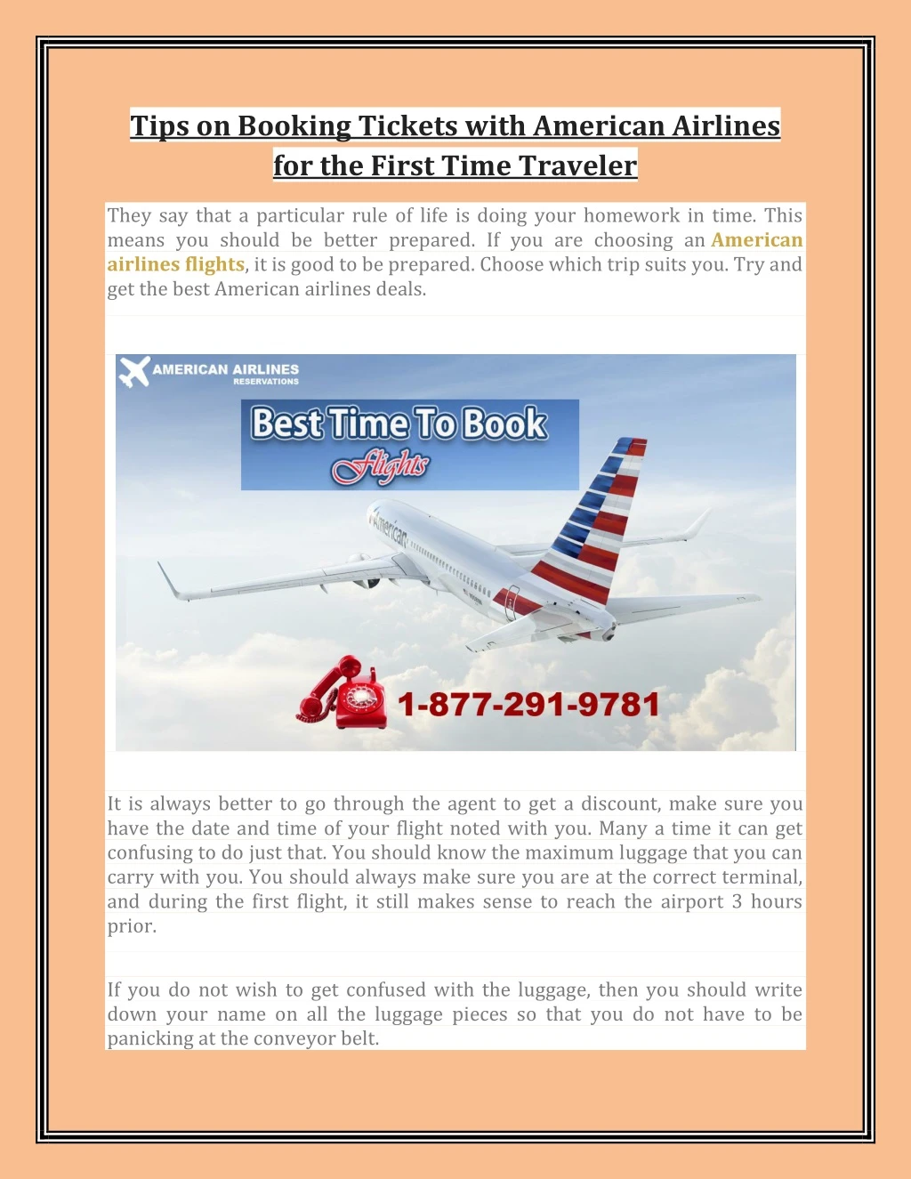 tips on booking tickets with american airlines