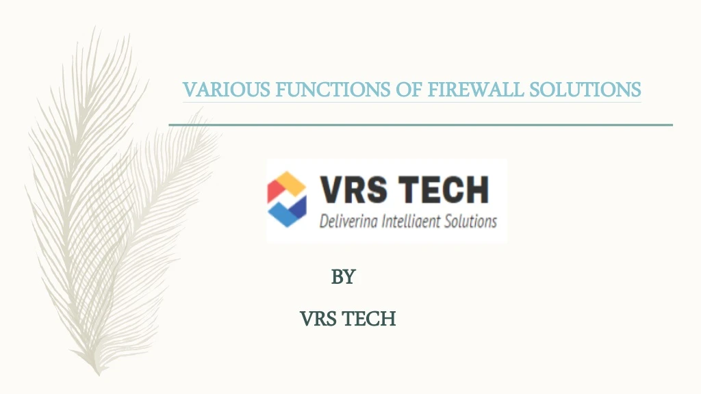 various functions of firewall solutions