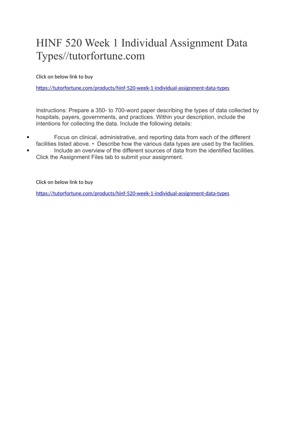 hinf 520 week 1 individual assignment data types