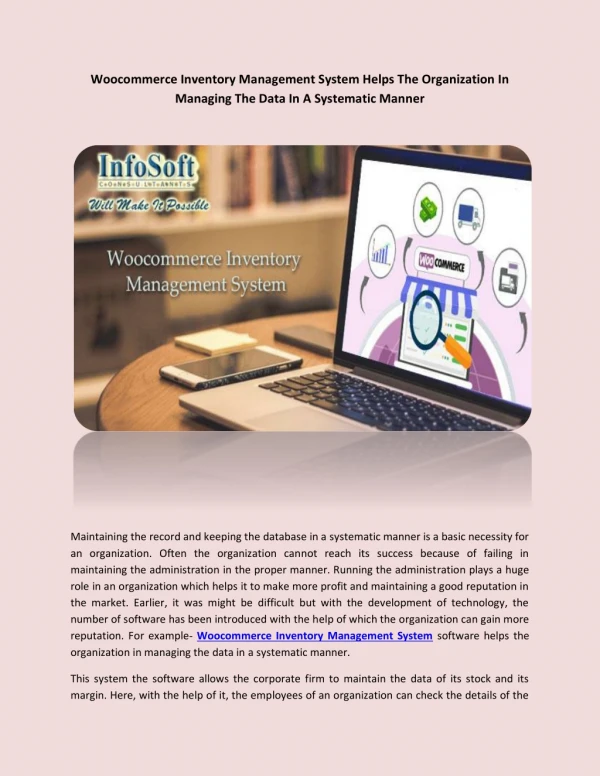 Woocommerce Inventory Management System Helps The Organization In Managing The Data In A Systematic Manner