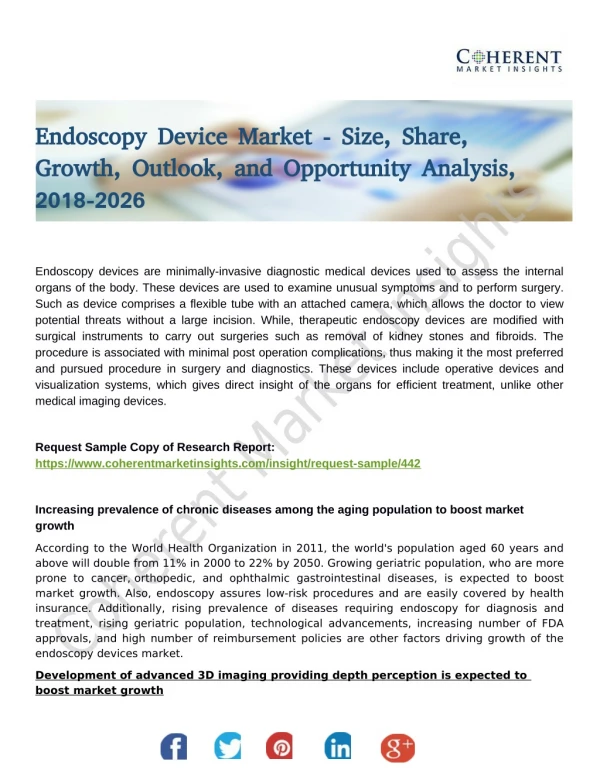 Endoscopy Device New Business Opportunities and Investment Research Report 2018-2026