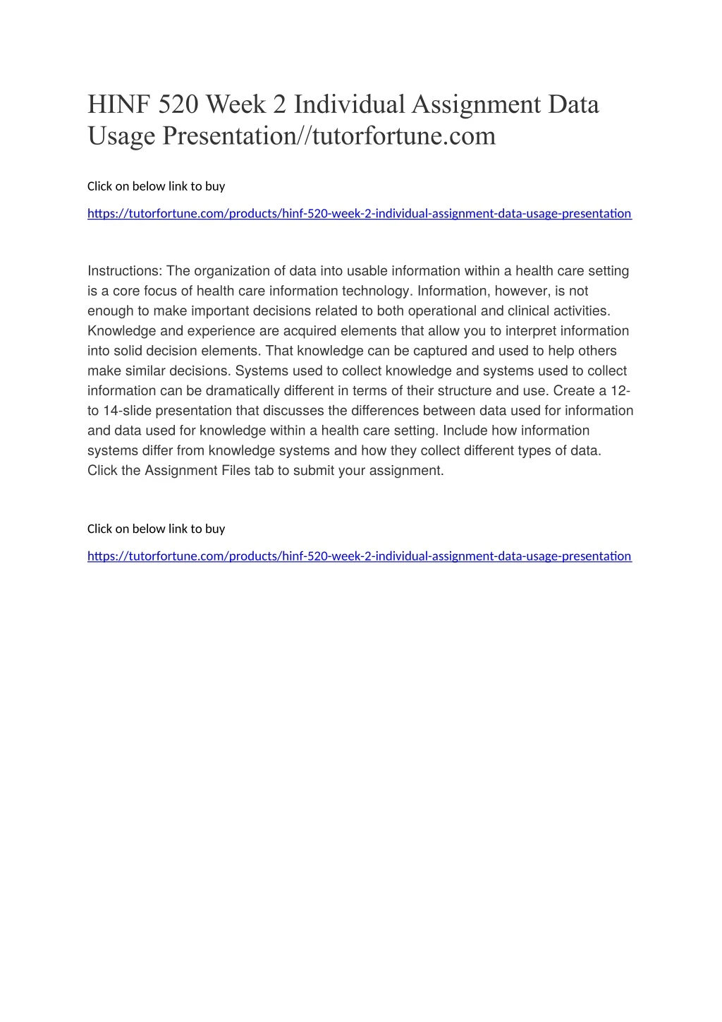 hinf 520 week 2 individual assignment data usage