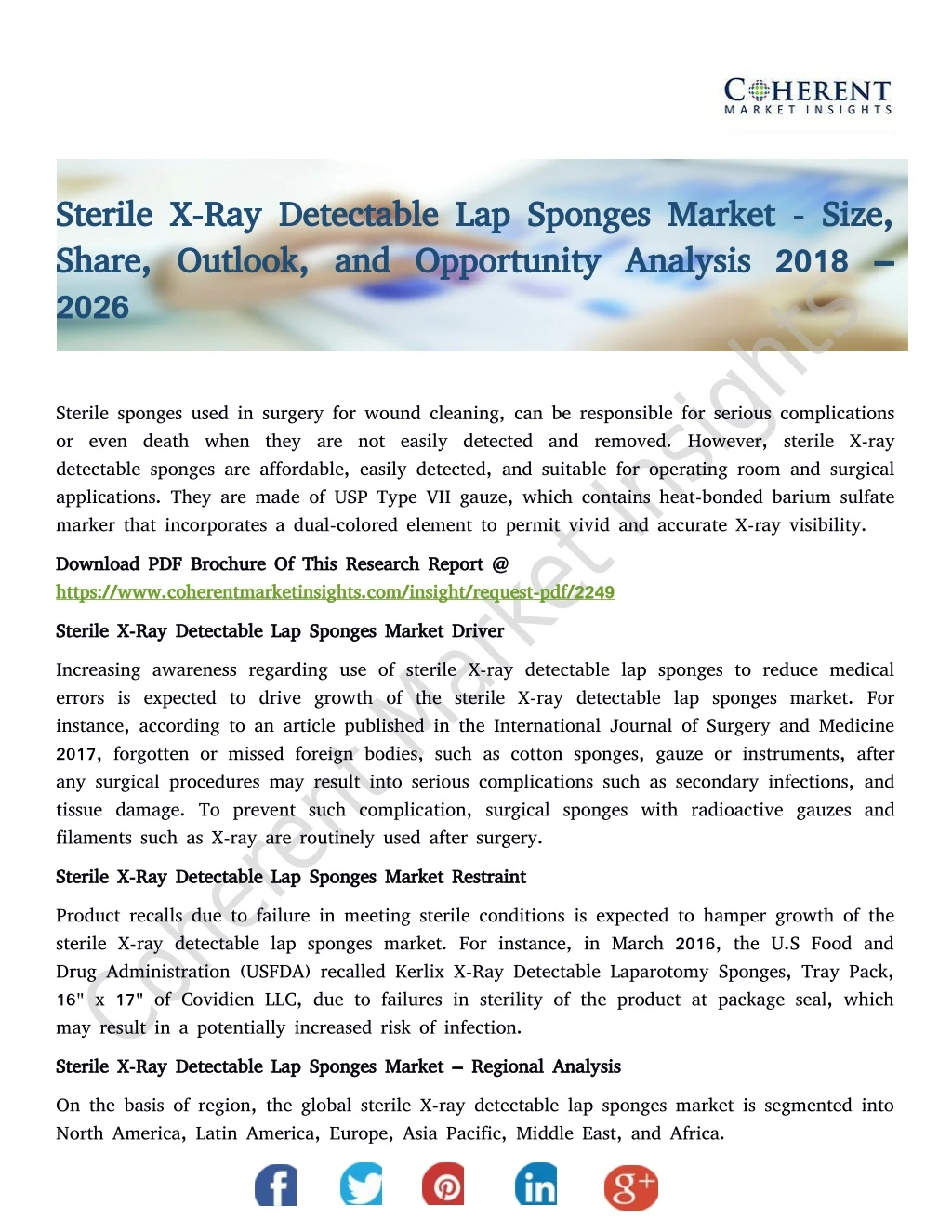 sterile x ray detectable lap sponges market size